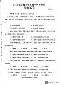 河南省南阳市镇平县2024-2025学年七年级上学期期中考试生物试卷