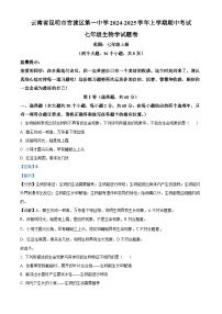 云南省昆明市官渡区第一中学2024-2025学年七年级上学期期中生物试题（解析版）