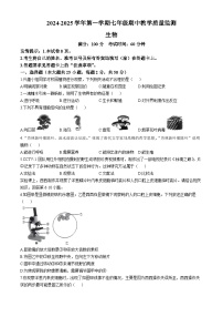 福建省三明市尤溪县2024-2025学年七年级上学期期中生物学试题(无答案)