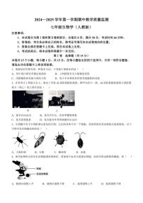 山西省大同市平城区两校联考2024～2025学年七年级(上)期中生物试题(含答案)