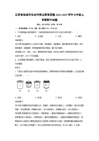 江苏省盐城市东台市第五教育联盟2024-2025学年七年级上学期期中生物试卷(解析版)