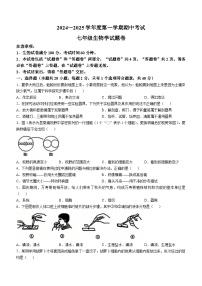 安徽省滁州市全椒县2024-2025学年七年级上学期期中生物学试题