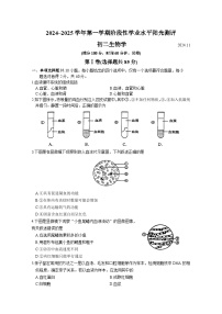 江苏省苏州市昆山、太仓、常熟、张家港四市2024-2025学年八年级上学期期中阳光测评生物试卷