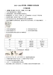 河南省平顶山市宝丰县2023-2024学年八年级上学期期中生物学试题