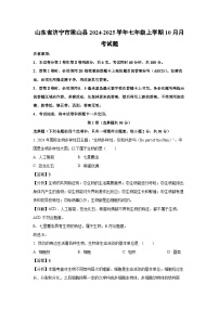 2024-2025学年山东省济宁市梁山县七年级(上)10月月考生物试卷(解析版)