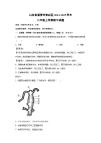 2024-2025学年山东省淄博市张店区八年级(上)期中生物试卷（解析版）