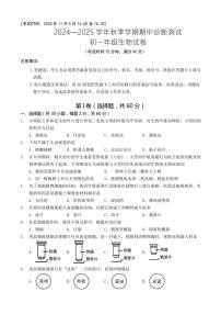 云南民族大学附属中学2024～2025学年七年级(上)期中联考生物试卷(含答案)