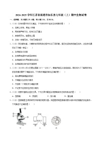 江苏省南通市如东县2024-2025学年七年级上学期期中生物试卷