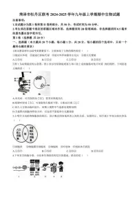 2024～2025学年山东省菏泽市牡丹区联考九年级(上)期中生物试卷(含答案)