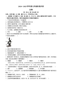 山西省临汾市2024-2025学年七年级上学期第二次月考生物试题(无答案)