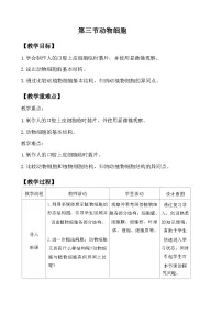 人教版（2024）七年级上册（2024）第三节 动物细胞表格教学设计
