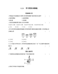 初中生物人教版（2024）七年级上册（2024）第一单元 生物和细胞第二章 认识细胞第一节 学习使用显微镜课后作业题