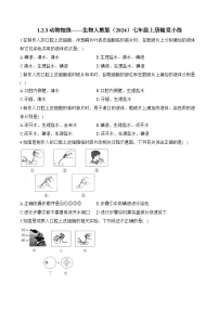 生物人教版（2024）第三节 动物细胞测试题