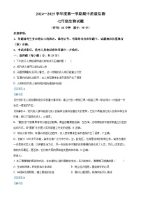 山东省泰安市宁阳县2024-2025学年七年级上学期期中生物学试题（解析版）-A4