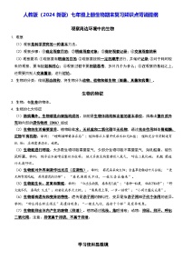 人教版（2024新版）七年级上册生物期末复习知识点背诵提纲 讲义