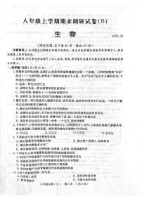 河南省林州市2024--2025学年八年级上学期期末生物试卷