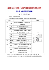 冀少版（2024新版）七年级下册生物期末复习知识点提纲详细版