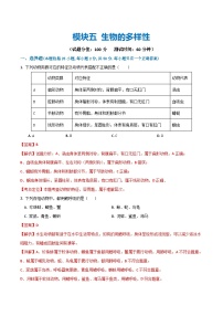 中考生物第一轮复习专题练习模块五 生物的多样性（测试）（解析版）