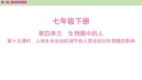 2025年中考知识整理七年级生物上册第十五课时　人体生命活动的调节和人类活动对生物圈的影响课件PPT