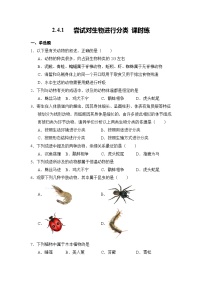 生物七年级上册（2024）第一节 尝试对生物进行分类同步测试题