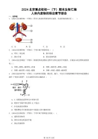 2024北京重点校初一（下）期末真题生物汇编：人体内废物的排出章节综合
