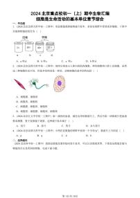 2024北京重点校初一（上）期中真题生物汇编：细胞是生命活动的基本单位章节综合