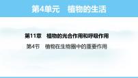 初中生物苏教版（2024）七年级下册（2024）第4节 植物在生物圈中的重要作用课文内容课件ppt