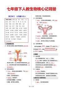 7年级下册人教版生物期末复习【核心记背册】学案