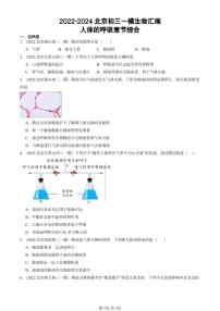 2022-2024北京初三中考一模生物汇编：人体的呼吸章节综合