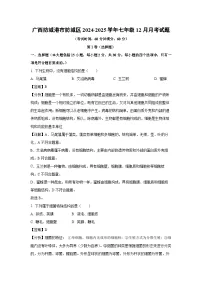 广西防城港市防城区2024-2025学年七年级上12月月考生物试卷（解析版）