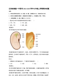 江西省南昌一中联考2024-2025学年七年级(上)期末生物试卷（解析版）