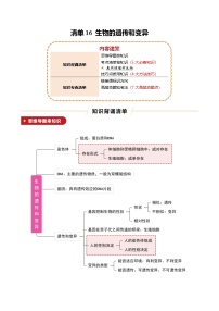 清单16 生物的遗传和变异（5大必备知识+4大技巧方法+7大命题点）-2025年中考生物一轮复习知识清单