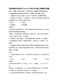 2024~2025学年江苏省徐州市邳州市七年级上学期期中生物试卷（解析版）