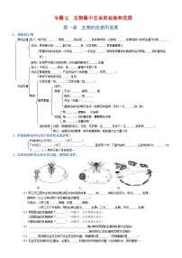 2025年人教版八年级下册会考生物知识梳理知识点讲义专题07 生物圈中生命的延续和发展（填空版）