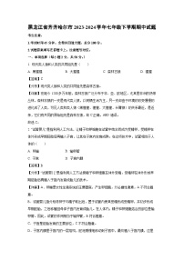 黑龙江省齐齐哈尔市2023-2024学年七年级下学期期中生物试卷（解析版）