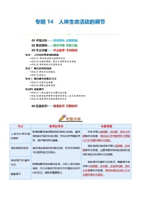 专题14 人体生命活动的调节（讲义）-2025年中考生物一轮复习