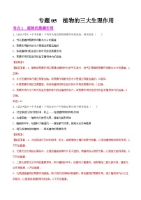 备战2025年中考生物真题分类汇编(全国通用)专题05植物的三大生理作用(第02期)(学生版+解析)