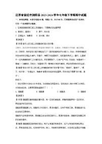 江苏省宿迁市泗阳县2023-2024学年七年级下学期期中生物试卷（解析版）