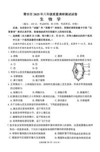 2025年福建省莆田市八年级中考模拟质量调研测试生物试卷（含答案）