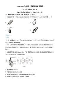 广东省中山市中山纪念中学教育集团2025年八年级中考二模 生物试题（含解析）