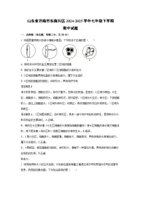 山东省济南市东南片区2024-2025学年七年级下学期期中生物试卷（解析版）