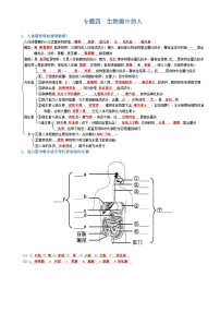 中考生物必备知识清单专题四 生物圈中的人（含答案）