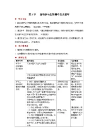 苏科版（2024）七年级下册（2024）植物参与生物圈中的水循环教学设计