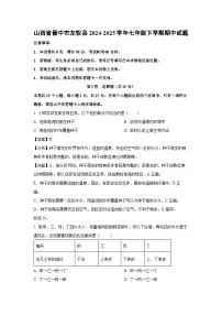 山西省晋中市左权县2024-2025学年七年级下学期期中生物试卷（解析版）