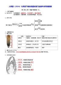 人教版（2024）七年级下册生物期末复习全册考点背诵提纲 学案