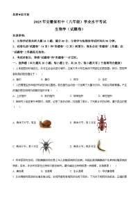 2025年安徽省中考生物真题含答案