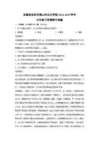 安徽省安庆市潜山市北片学校2024-2025学年七年级下期中生物试卷（解析版）