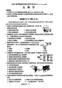 2025年许昌市初中学业水平考试生物学试卷及答案