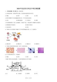 2025年北京市大兴区中考生物真题（含答案）