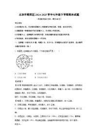 北京市朝阳区2024-2025学年七年级下学期期末生物试卷（解析版）